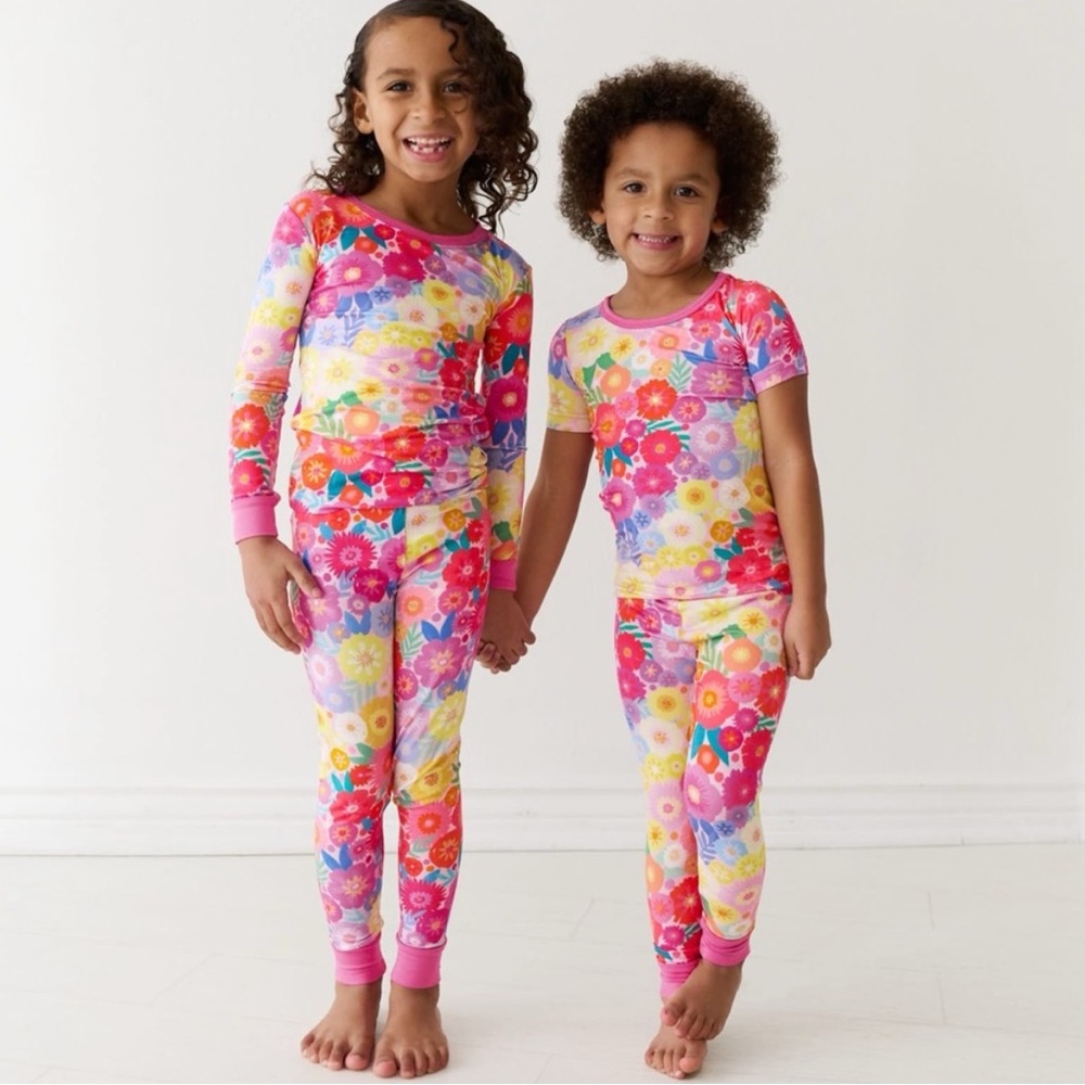 Little Sleepies Mothers Day Floral 2 pc short sleeve pajama set size 4t
